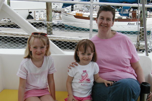 Susan, Elisabeth and Sophie on a boat ride during our beach vacation