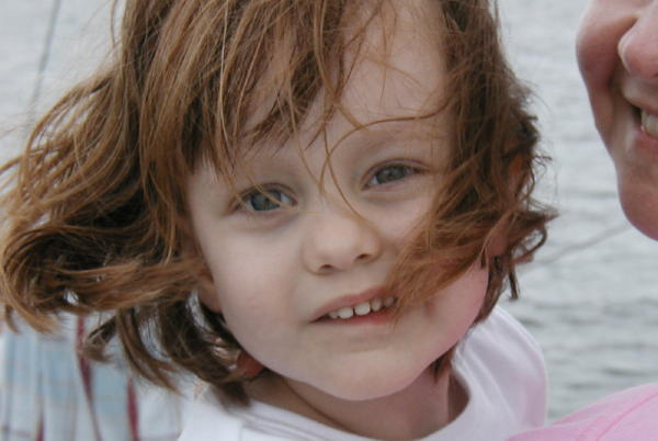 Sophie's hair blowing in the wind (what a sweet face!)